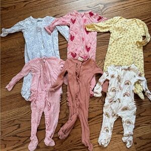 Lot of Baby Girl Footies 3-6 Months